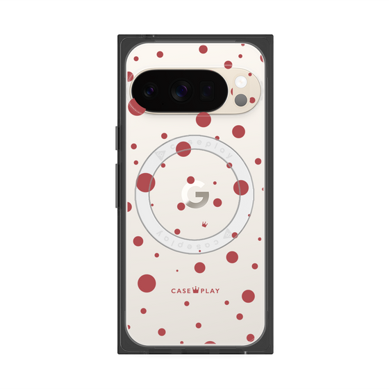 プレミアムスクエアケース with Pixelsnap［ Dippin dots Red - ディッピンドッツ レッド ］