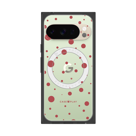 プレミアムスクエアケース with Pixelsnap［ Dippin dots Red - ディッピンドッツ レッド ］