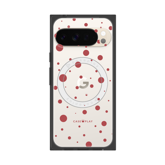 プレミアムスクエアケース with Pixelsnap［ Dippin dots Red - ディッピンドッツ レッド ］