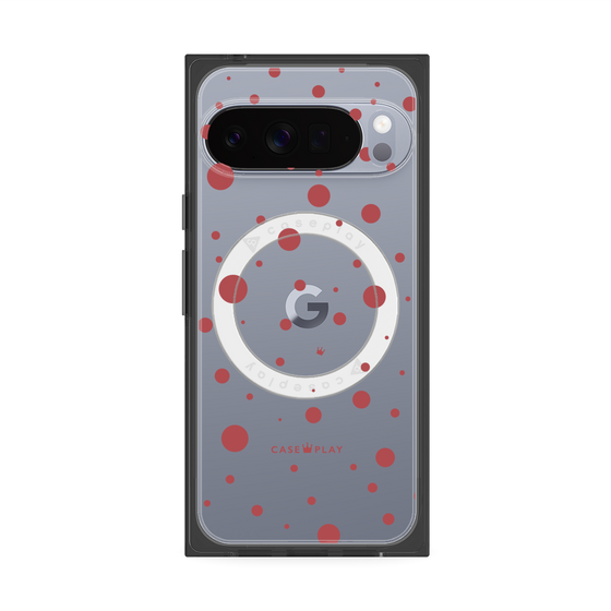 プレミアムスクエアケース with Pixelsnap［ Dippin dots Red - ディッピンドッツ レッド ］