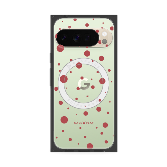 プレミアムスクエアケース with Pixelsnap［ Dippin dots Red - ディッピンドッツ レッド ］