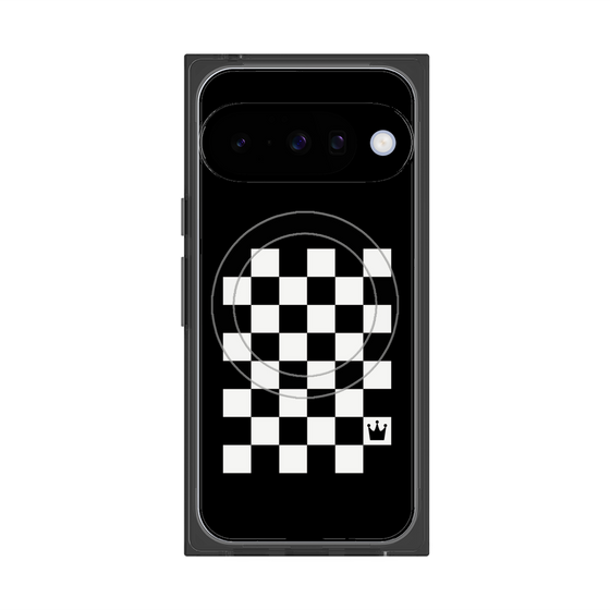 プレミアムスクエアケース with Pixelsnap［ Racing checkered flag - レーシングチェッカーフラッグ ］