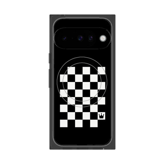 プレミアムスクエアケース with Pixelsnap［ Racing checkered flag - レーシングチェッカーフラッグ ］