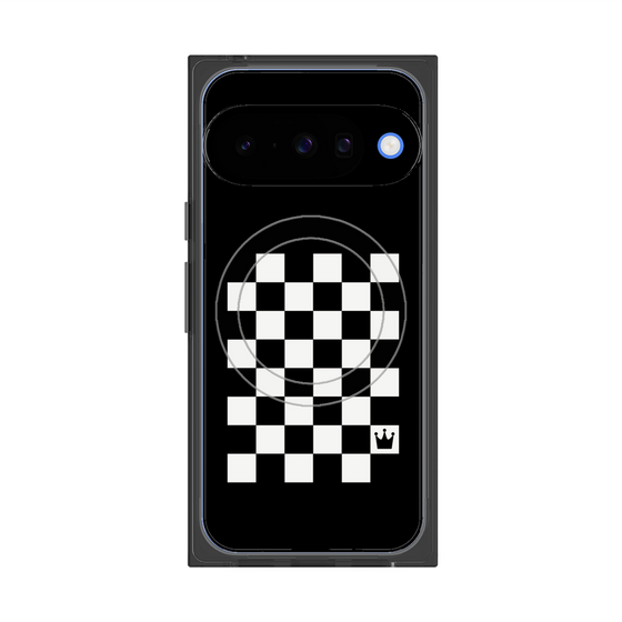 プレミアムスクエアケース with Pixelsnap［ Racing checkered flag - レーシングチェッカーフラッグ ］