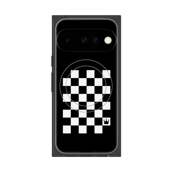 プレミアムスクエアケース with Pixelsnap［ Racing checkered flag - レーシングチェッカーフラッグ ］