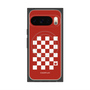 プレミアムスクエアケース with Pixelsnap［ Racing checkered flag Red - レーシングチェッカーフラッグ レッド ］