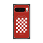 プレミアムスクエアケース with Pixelsnap［ Racing checkered flag Red - レーシングチェッカーフラッグ レッド ］