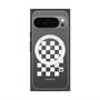 プレミアムスクエアケース with Pixelsnap［ Racing checkered flag White - レーシングチェッカーフラッグ ホワイト ］