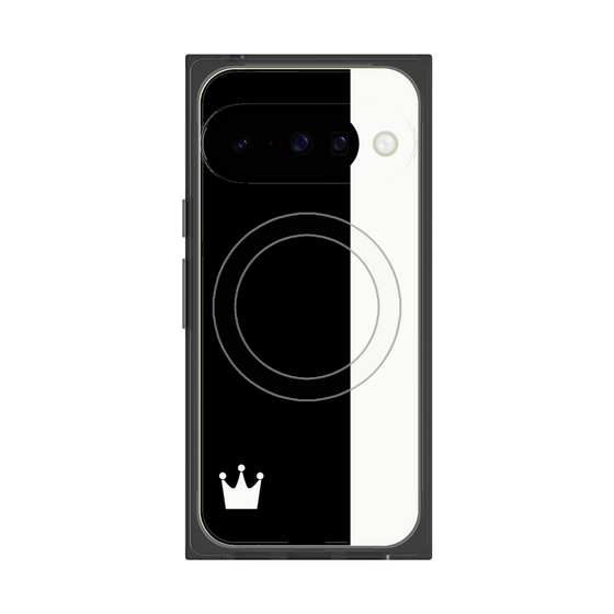プレミアムスクエアケース with Pixelsnap［ CASEPLAY Bi-Colors Black & White - ケースプレイ・バイカラー ブラック＆ホワイト ］