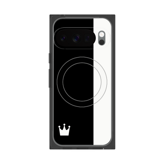 プレミアムスクエアケース with Pixelsnap［ CASEPLAY Bi-Colors Black & White - ケースプレイ・バイカラー ブラック＆ホワイト ］