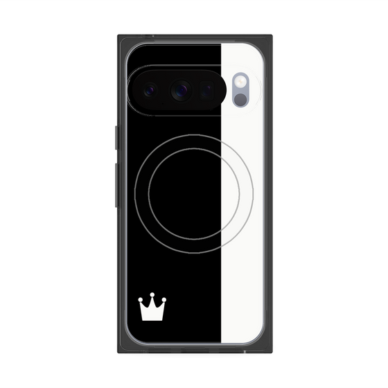 プレミアムスクエアケース with Pixelsnap［ CASEPLAY Bi-Colors Black & White - ケースプレイ・バイカラー ブラック＆ホワイト ］