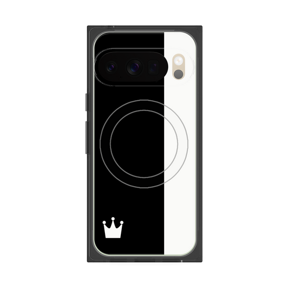 プレミアムスクエアケース with Pixelsnap［ CASEPLAY Bi-Colors Black & White - ケースプレイ・バイカラー ブラック＆ホワイト ］