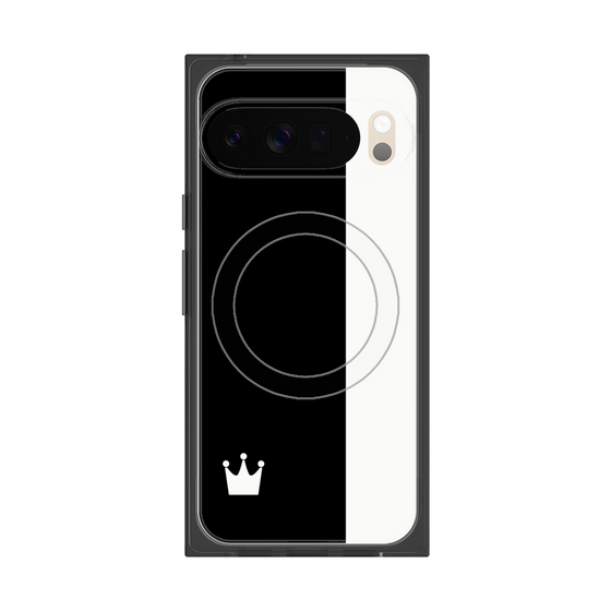 プレミアムスクエアケース with Pixelsnap［ CASEPLAY Bi-Colors Black & White - ケースプレイ・バイカラー ブラック＆ホワイト ］