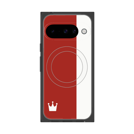 プレミアムスクエアケース with Pixelsnap［ CASEPLAY Bi-Colors Red & White - ケースプレイ・バイカラー レッド＆ホワイト ］