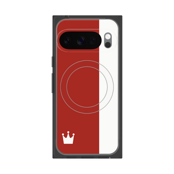 プレミアムスクエアケース with Pixelsnap［ CASEPLAY Bi-Colors Red & White - ケースプレイ・バイカラー レッド＆ホワイト ］