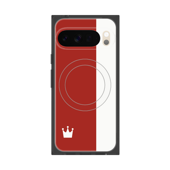 プレミアムスクエアケース with Pixelsnap［ CASEPLAY Bi-Colors Red & White - ケースプレイ・バイカラー レッド＆ホワイト ］