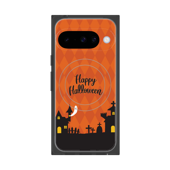 プレミアムスクエアケース with Pixelsnap［ Halloween World - Orange ］