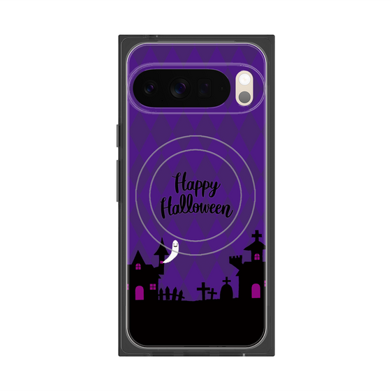 プレミアムスクエアケース with Pixelsnap［ Halloween World - Purple ］