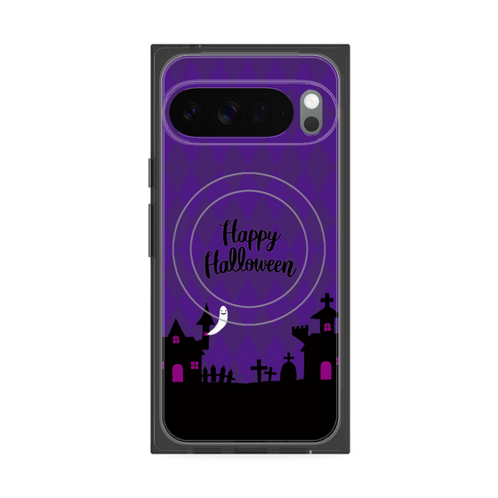 プレミアムスクエアケース with Pixelsnap［ Halloween World - Purple ］