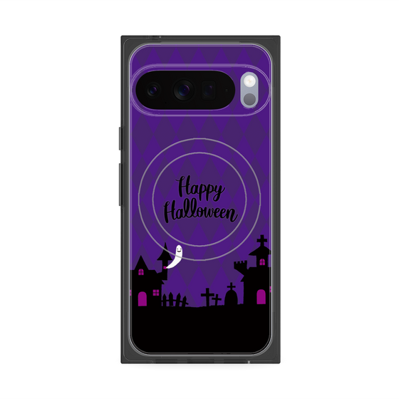 プレミアムスクエアケース with Pixelsnap［ Halloween World - Purple ］
