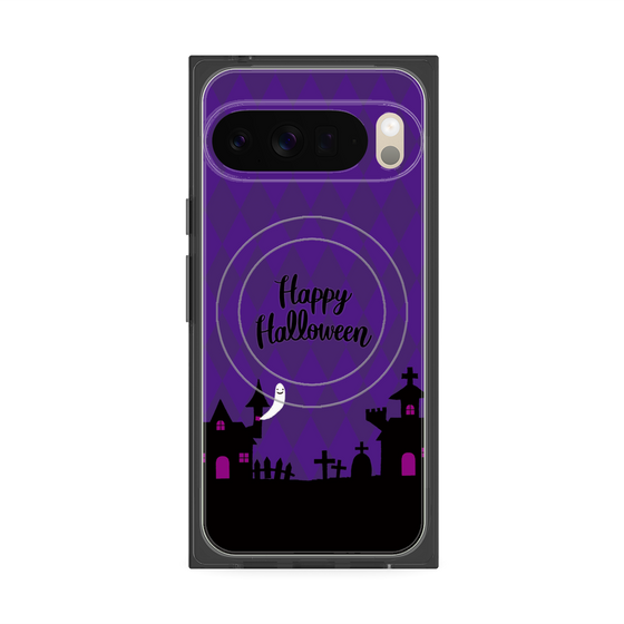 プレミアムスクエアケース with Pixelsnap［ Halloween World - Purple ］