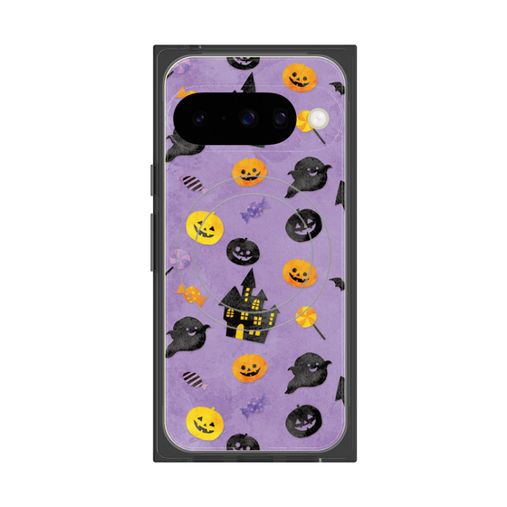 プレミアムスクエアケース with Pixelsnap［ Halloween Party - Purple ］