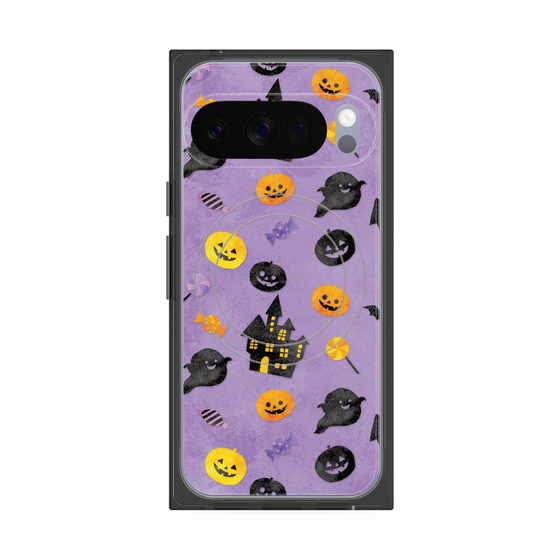 プレミアムスクエアケース with Pixelsnap［ Halloween Party - Purple ］