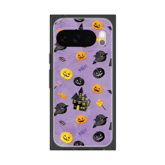 プレミアムスクエアケース with Pixelsnap［ Halloween Party - Purple ］