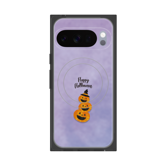 プレミアムスクエアケース with Pixelsnap［ Happy Halloween - Pumpkin ］