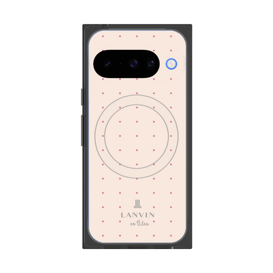 プレミアムスクエアケース with Pixelsnap［ LANVIN en Bleu Tiny dots Pink - ランバン ドット ピンク ］