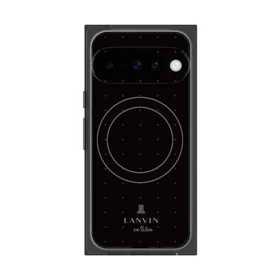 プレミアムスクエアケース with Pixelsnap［ LANVIN en Bleu Tiny dots Black - ランバン ドット ブラック ］
