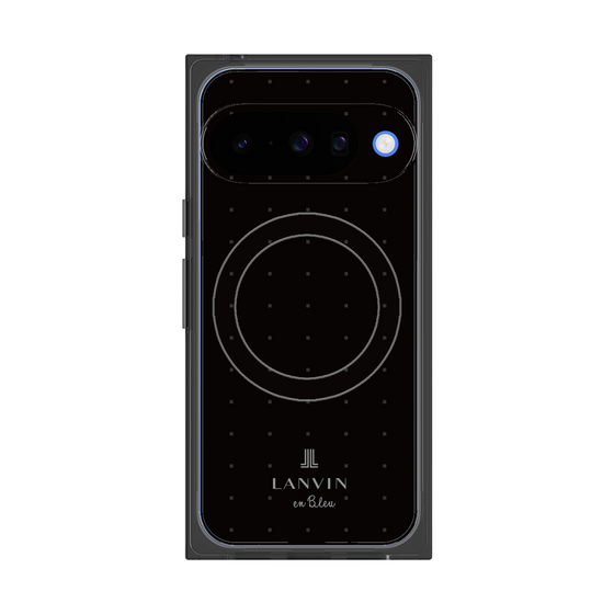 プレミアムスクエアケース with Pixelsnap［ LANVIN en Bleu Tiny dots Black - ランバン ドット ブラック ］