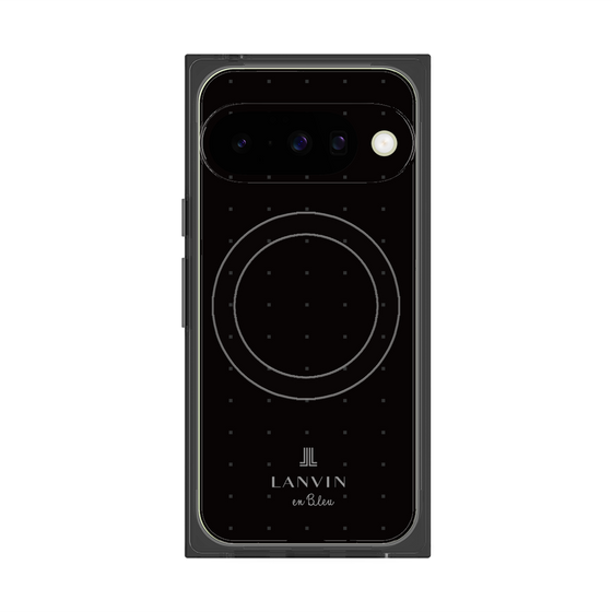 プレミアムスクエアケース with Pixelsnap［ LANVIN en Bleu Tiny dots Black - ランバン ドット ブラック ］