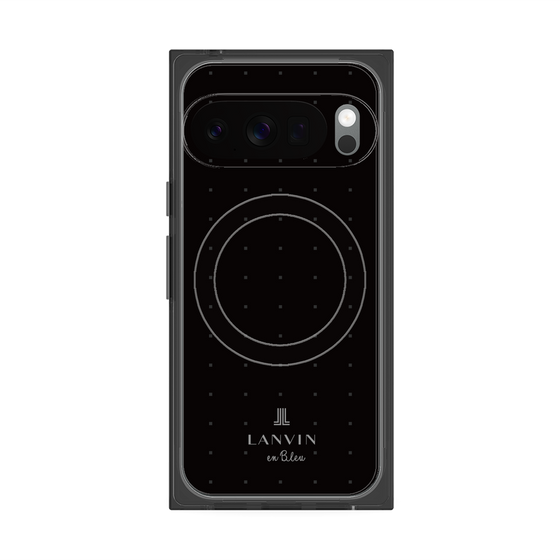 プレミアムスクエアケース with Pixelsnap［ LANVIN en Bleu Tiny dots Black - ランバン ドット ブラック ］