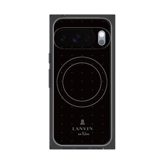 プレミアムスクエアケース with Pixelsnap［ LANVIN en Bleu Tiny dots Black - ランバン ドット ブラック ］