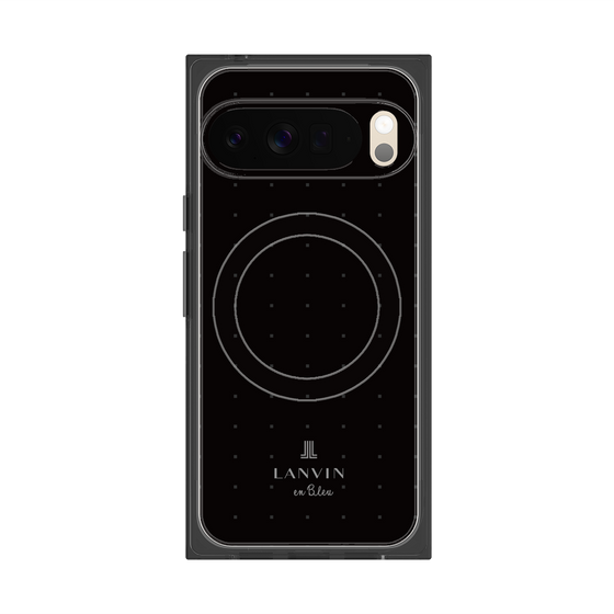 プレミアムスクエアケース with Pixelsnap［ LANVIN en Bleu Tiny dots Black - ランバン ドット ブラック ］