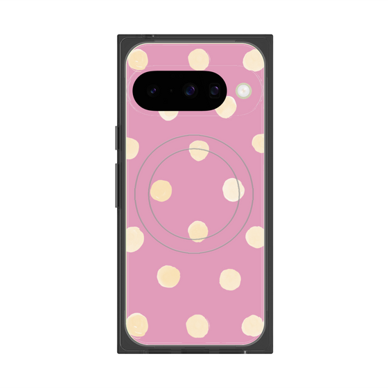 プレミアムスクエアケース with Pixelsnap［ 水彩ドット・レトロカラー - Pink ］