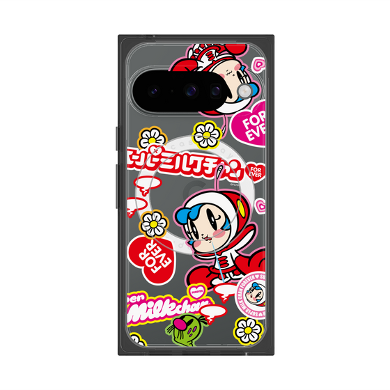 プレミアムスクエアケース with Pixelsnap［ スーパーミルクチャンFOREVER♥ - ロゴ＆キャラ ］