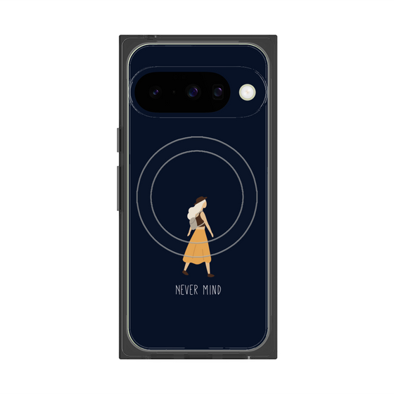 プレミアムスクエアケース with Pixelsnap［ Never Mind - Navy ］