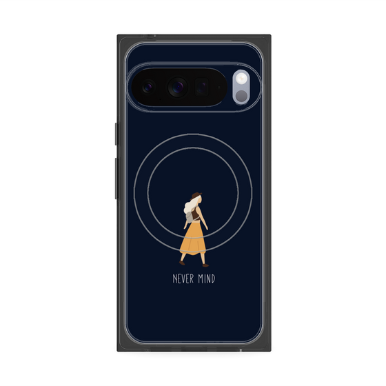プレミアムスクエアケース with Pixelsnap［ Never Mind - Navy ］