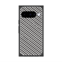 プレミアムスクエアケース with Pixelsnap［ Small Stripe - Gray × Black ］