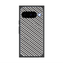 プレミアムスクエアケース with Pixelsnap［ Small Stripe - Gray × Black ］