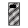 プレミアムスクエアケース with Pixelsnap［ Small Stripe - Gray × Black ］