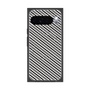 プレミアムスクエアケース with Pixelsnap［ Small Stripe - Gray × Black ］