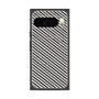 プレミアムスクエアケース with Pixelsnap［ Small Stripe - Gray × Black ］