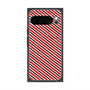 プレミアムスクエアケース with Pixelsnap［ Small Stripe - Red × Black ］