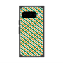プレミアムスクエアケース with Pixelsnap［ Small Stripe - Green × Orange ］