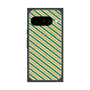 プレミアムスクエアケース with Pixelsnap［ Small Stripe - Green × Orange ］