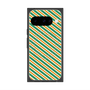 プレミアムスクエアケース with Pixelsnap［ Small Stripe - Green × Orange ］