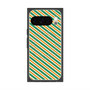 プレミアムスクエアケース with Pixelsnap［ Small Stripe - Green × Orange ］